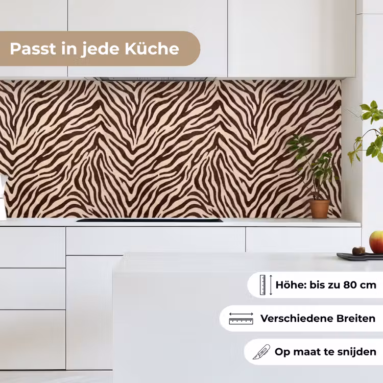 Zebra - Strepen - Bruin keuken achterwand 2 middel -sfeer4_DE