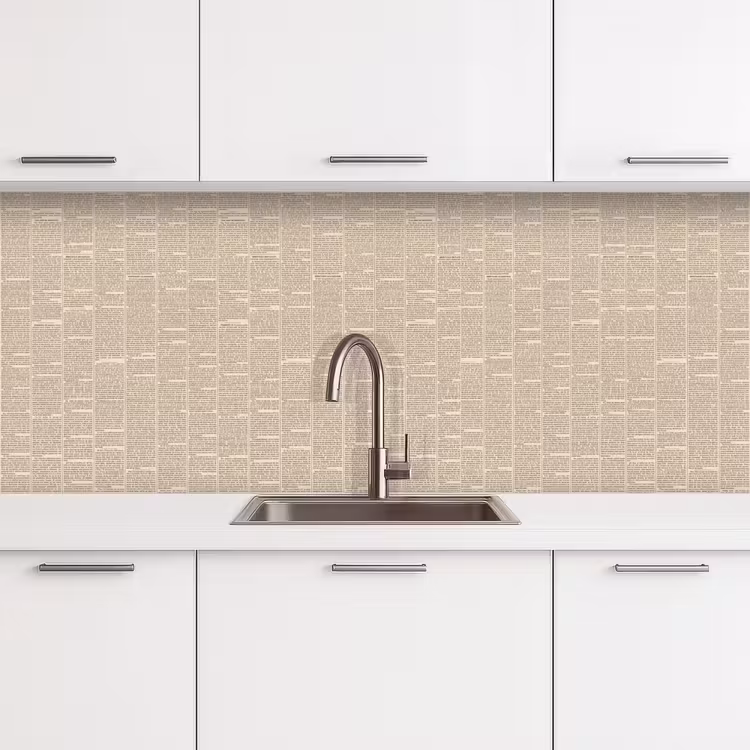 Krant - Nieuws - Historisch - Vintage - Beige keuken achterwand 2 middel -3d
