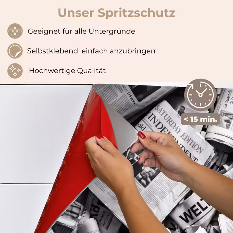 Krant - Stapel - Nieuws - Zwart-wit keuken achterwand spatscherm klein -spatscherm_DE