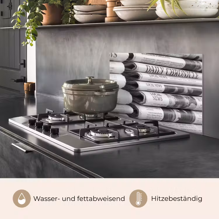 Krant - Stapel - Nieuws - Zwart-wit - Media keuken achterwand spatscherm klein -usp_DE