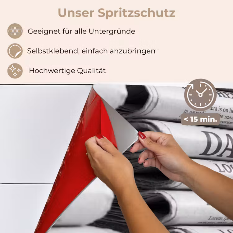 Krant - Stapel - Nieuws - Zwart-wit - Media keuken achterwand spatscherm klein -spatscherm_DE