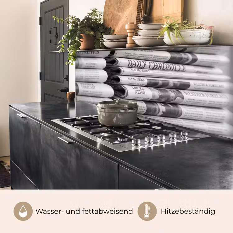 Krant - Stapel - Nieuws - Zwart-wit - Media keuken achterwand 2 middel -usp_DE