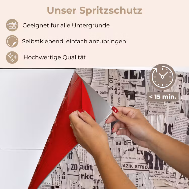 Krant - Gescheurd - Textuur - Abstract - Zwart-wit keuken achterwand spatscherm klein -spatscherm_DE