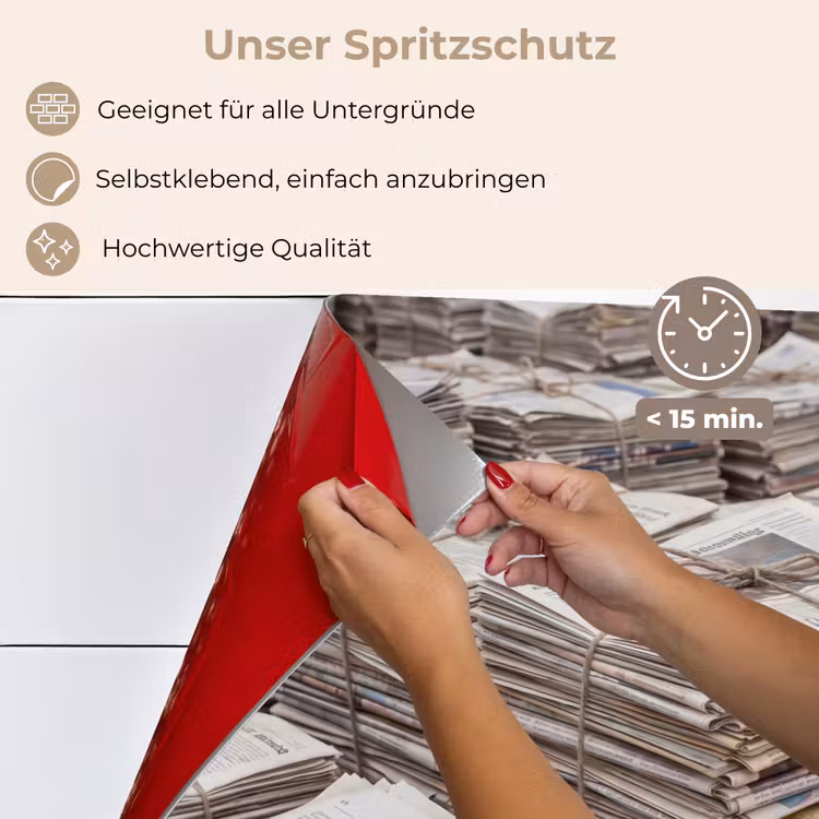 Kranten - Stapels - Touw - Informatie - Vintage keuken achterwand spatscherm klein -spatscherm_DE