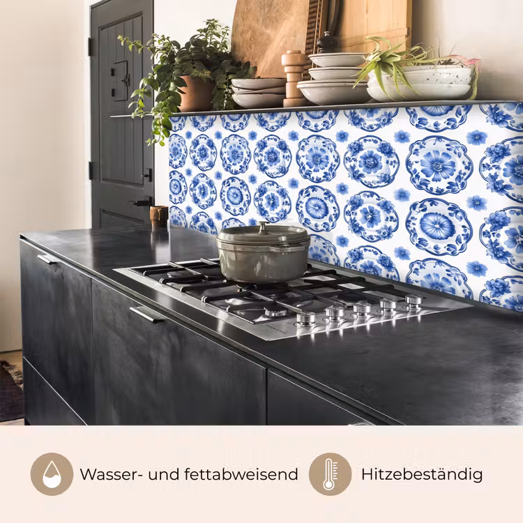 Sierborden - Bloemen - Blauw keuken achterwand 2 middel 871 -usp_DE