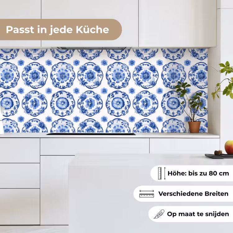 Sierborden - Bloemen - Blauw keuken achterwand 2 middel 871 -sfeer4_DE