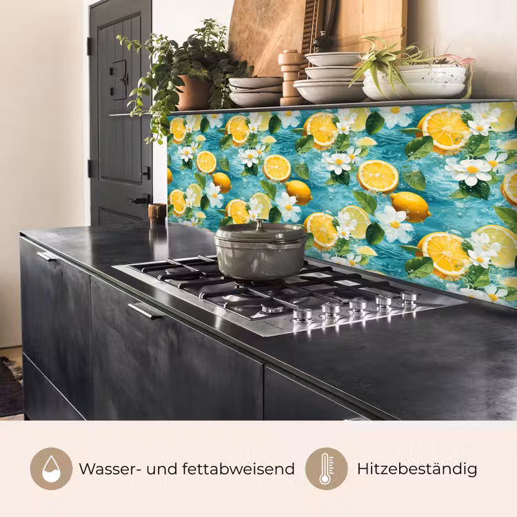 Citroen - Bloemen - Bruisend - Water keuken achterwand 2 middel 871 -usp_DE