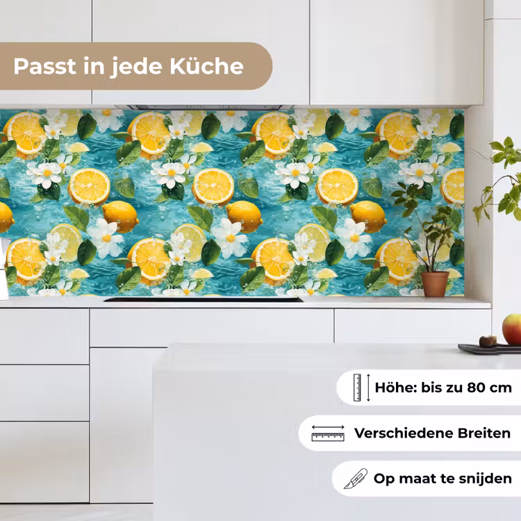 Citroen - Bloemen - Bruisend - Water keuken achterwand 2 middel 871 -sfeer4_DE