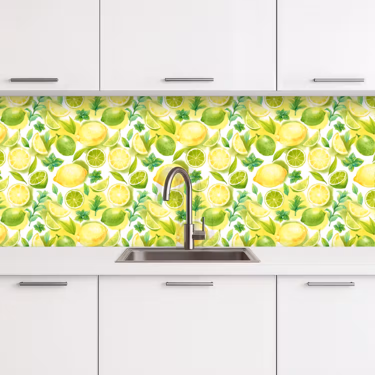 Citroen - Geel - Limoen - Groen keuken achterwand 2 middel 871 -3d