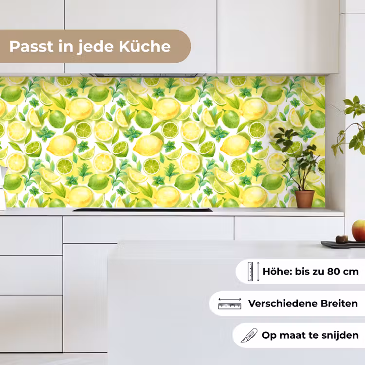 Citroen - Geel - Limoen - Groen keuken achterwand 2 middel 871 -sfeer4_DE