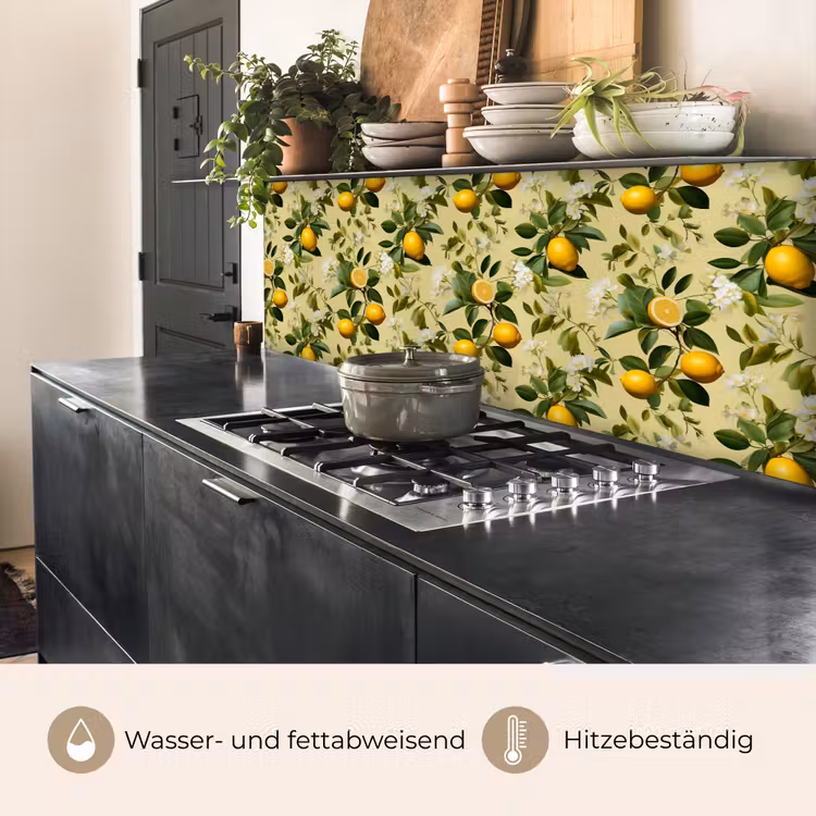 Citroen - Groen - Bloesem keuken achterwand 2 middel 871 -usp_DE