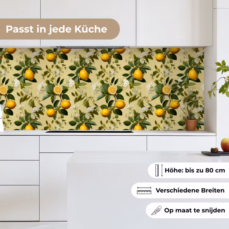 Citroen - Groen - Bloesem keuken achterwand 2 middel 871 -sfeer4_DE