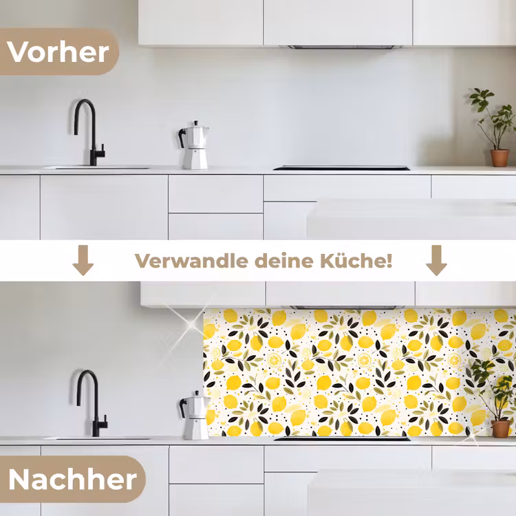 Citroenen - Geel - Wit - Stippen keuken achterwand 2 middel 871 -voor-na_DE
