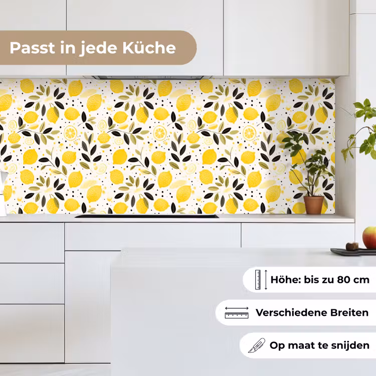 Citroenen - Geel - Wit - Stippen keuken achterwand 2 middel 871 -sfeer4_DE