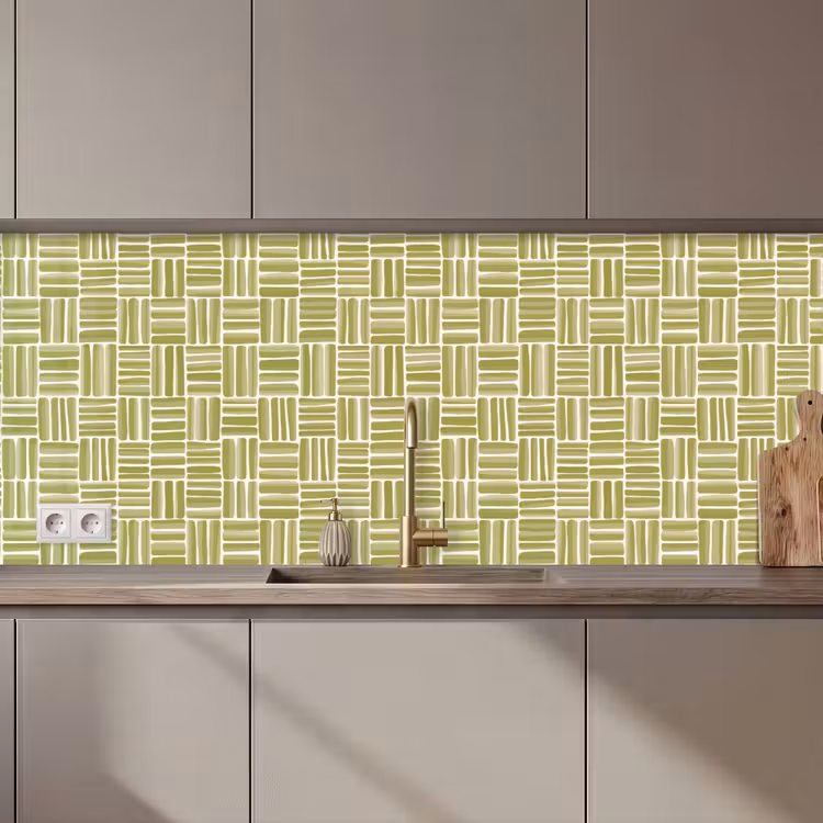 Vlecht - Patroon - Groen keuken achterwand 2 middel 871 zz_3dshopping