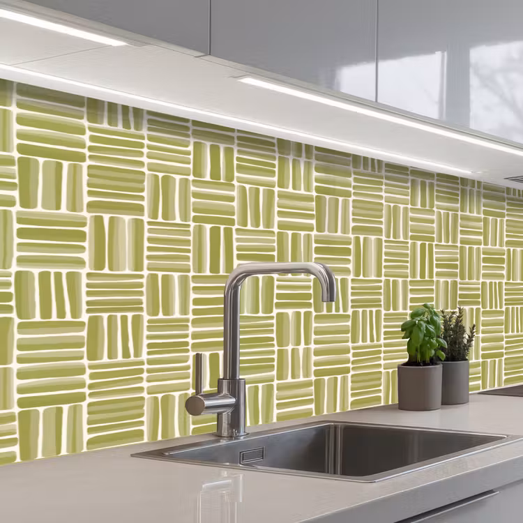 Vlecht - Patroon - Groen keuken achterwand 2 middel 871 -3d_schuin