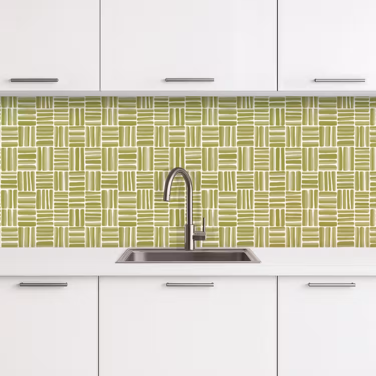 Vlecht - Patroon - Groen keuken achterwand 2 middel 871 -3d