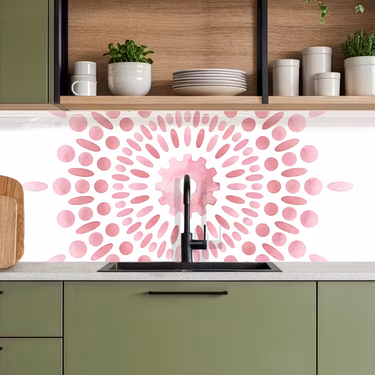 Abstract - Vormen - Patroon - Aquarel - Roze keuken achterwand 2 middel -sfeer3