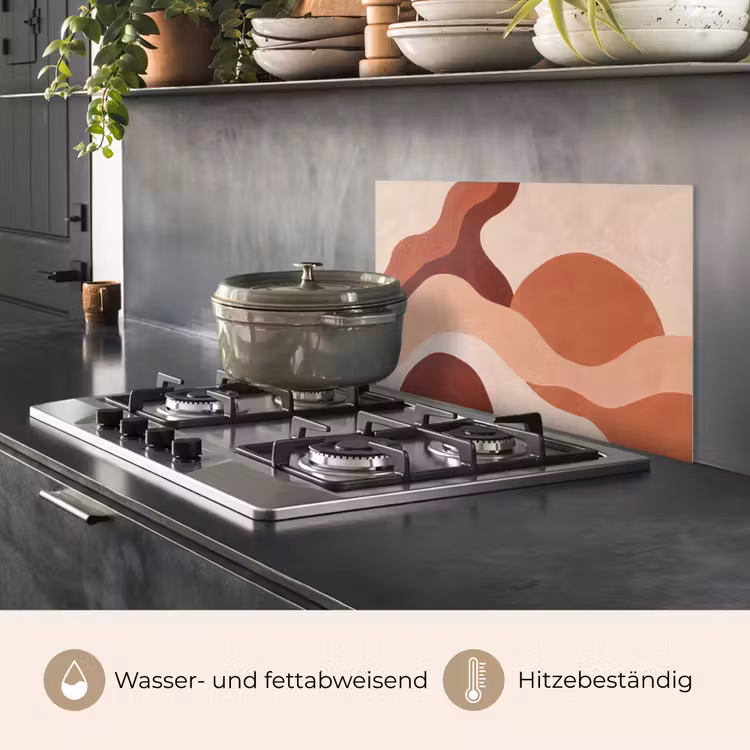 Abstract - Vormen - Organisch - Aardetinten - Modern keuken achterwand spatscherm klein -usp_DE