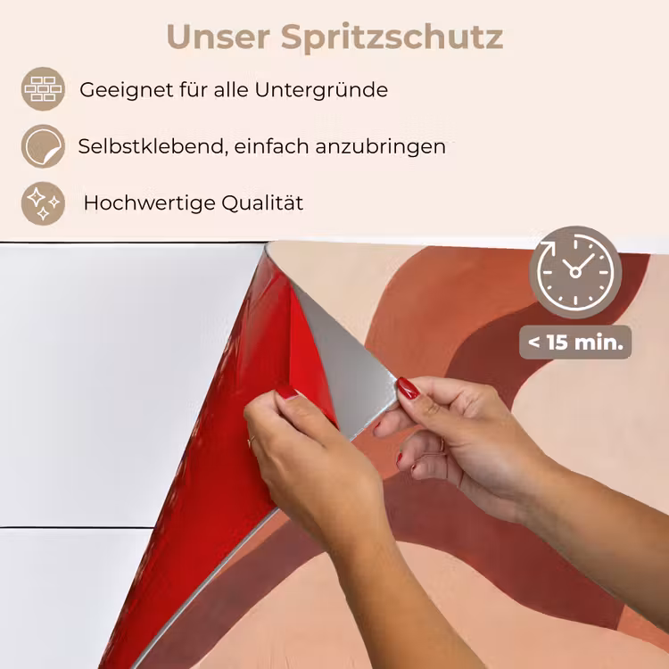 Abstract - Vormen - Organisch - Aardetinten - Modern keuken achterwand spatscherm klein -spatscherm_DE