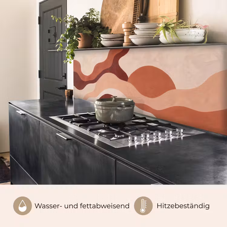 Abstract - Vormen - Organisch - Aardetinten - Modern keuken achterwand 2 middel -usp_DE