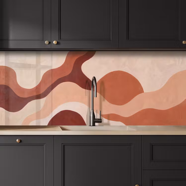 Abstract - Vormen - Organisch - Aardetinten - Modern keuken achterwand 2 middel -sfeer1