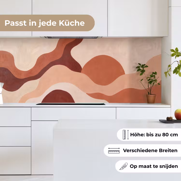 Abstract - Vormen - Organisch - Aardetinten - Modern keuken achterwand 2 middel -sfeer4_DE