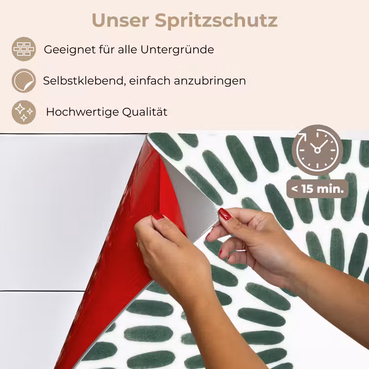 Abstract - Cirkel - Patroon - Modern - Groen keuken achterwand spatscherm klein -spatscherm_DE