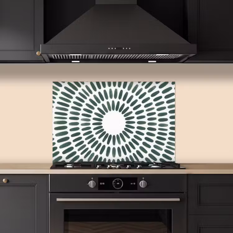 Abstract - Cirkel - Patroon - Modern - Groen keuken achterwand spatscherm klein -sfeer1
