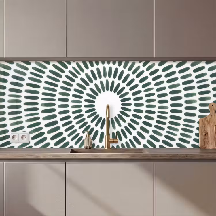 Abstract - Cirkel - Patroon - Modern - Groen keuken achterwand 2 middel zz_3dshopping
