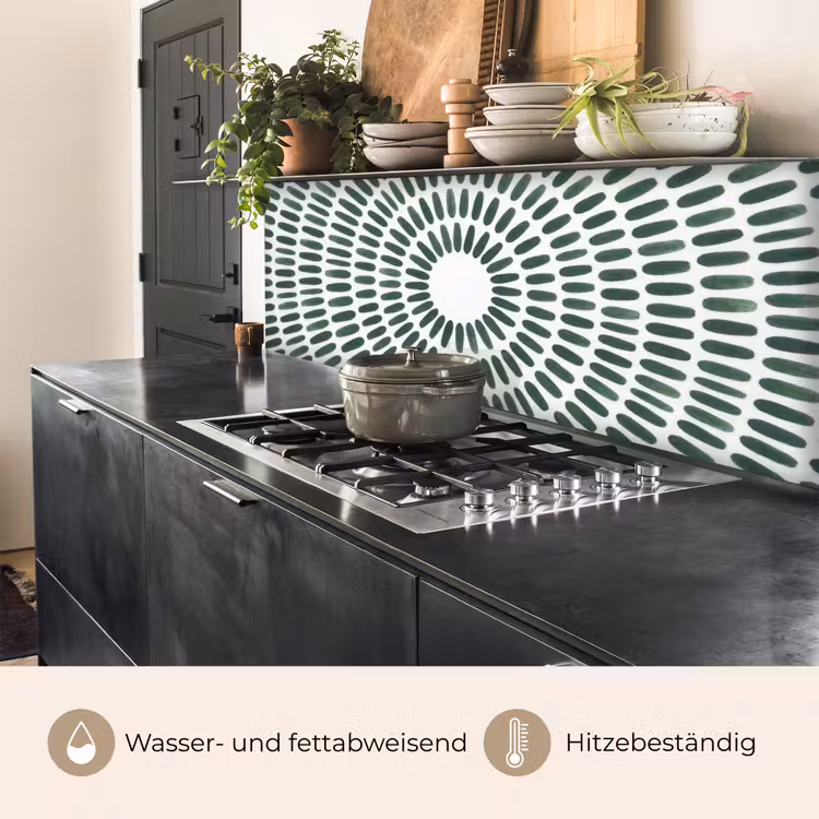 Abstract - Cirkel - Patroon - Modern - Groen keuken achterwand 2 middel -usp_DE