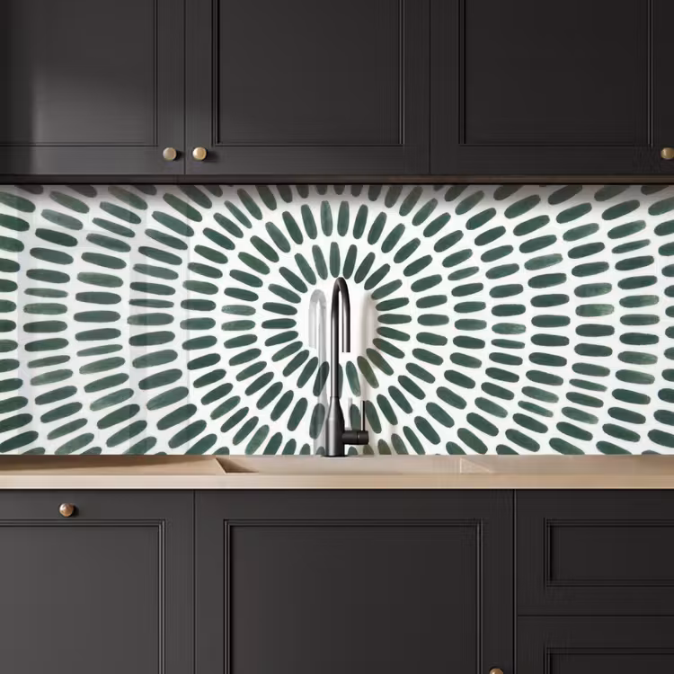 Abstract - Cirkel - Patroon - Modern - Groen keuken achterwand 2 middel -sfeer1