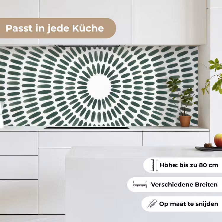 Abstract - Cirkel - Patroon - Modern - Groen keuken achterwand 2 middel -sfeer4_DE