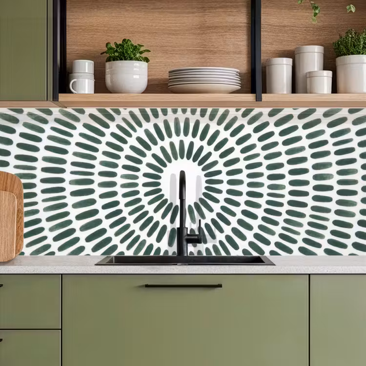 Abstract - Cirkel - Patroon - Modern - Groen keuken achterwand 2 middel -sfeer3