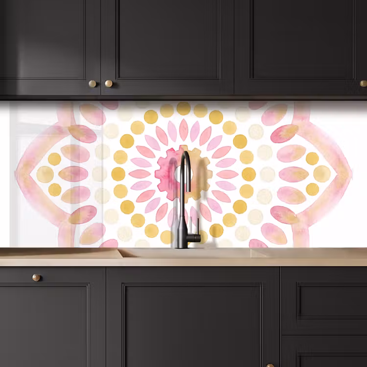 Abstract - Mandala - Kunst - Modern - Roze keuken achterwand 2 middel -sfeer1