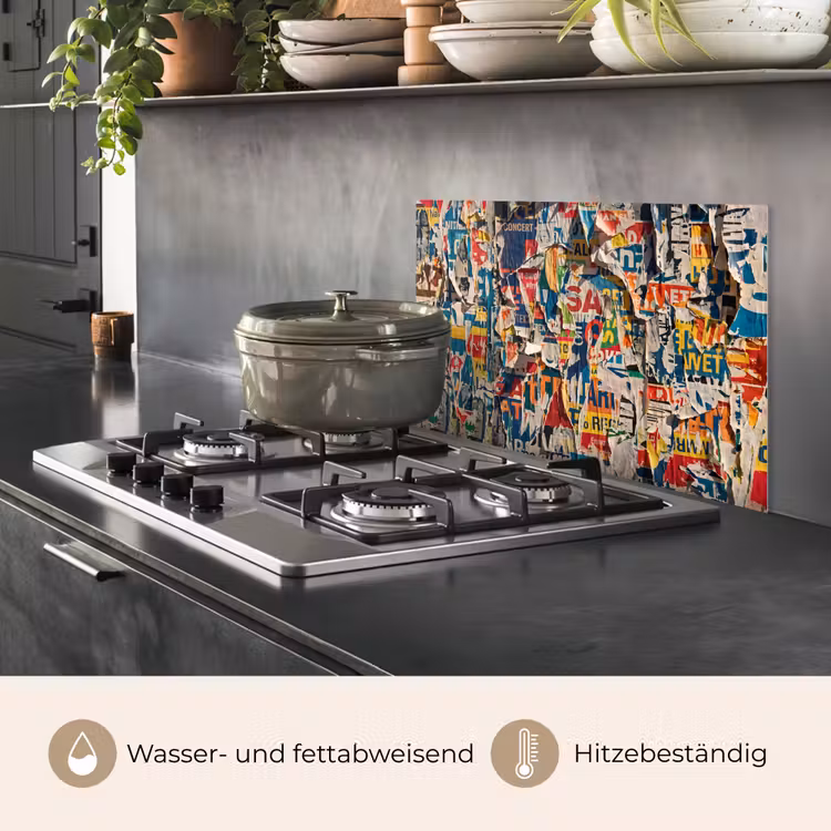 Abstract - Gelaagd papier - Urban - Modern - Kleurrijk keuken achterwand spatscherm klein -usp_DE