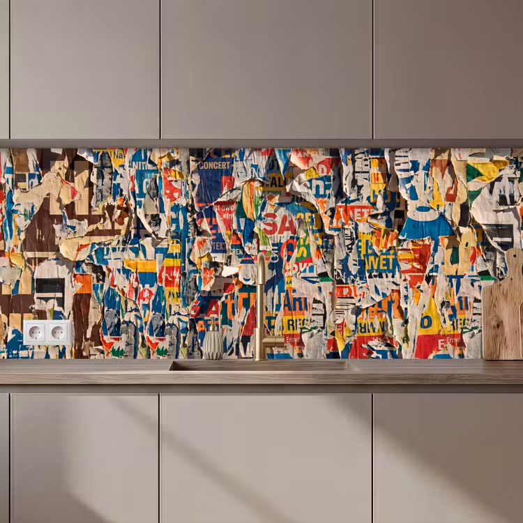 Abstract - Gelaagd papier - Urban - Modern - Kleurrijk keuken achterwand 2 middel zz_3dshopping
