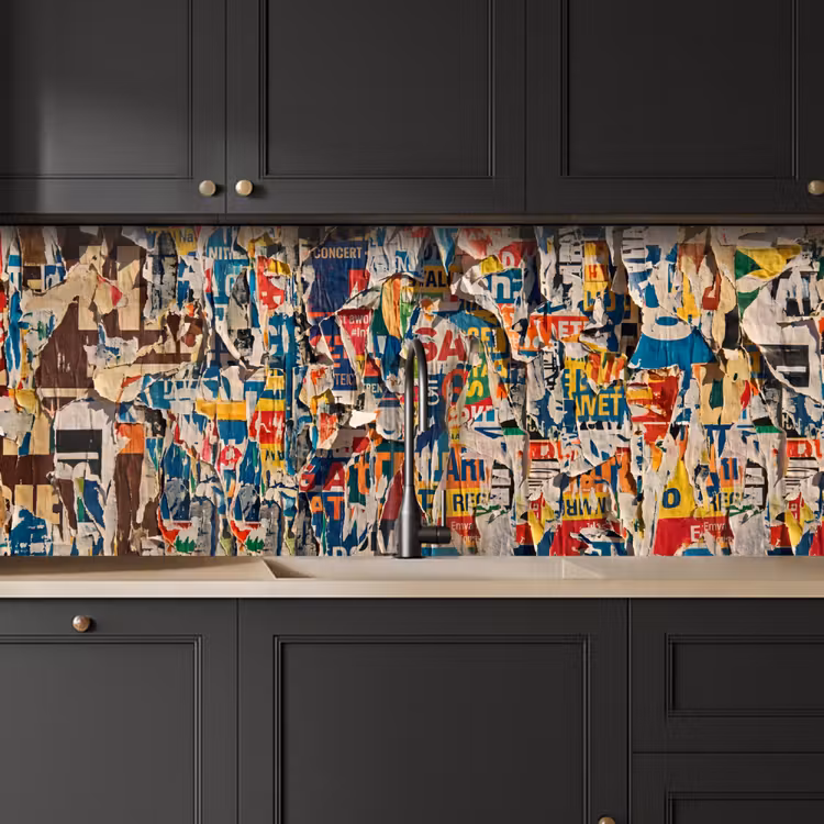 Abstract - Gelaagd papier - Urban - Modern - Kleurrijk keuken achterwand 2 middel -sfeer1