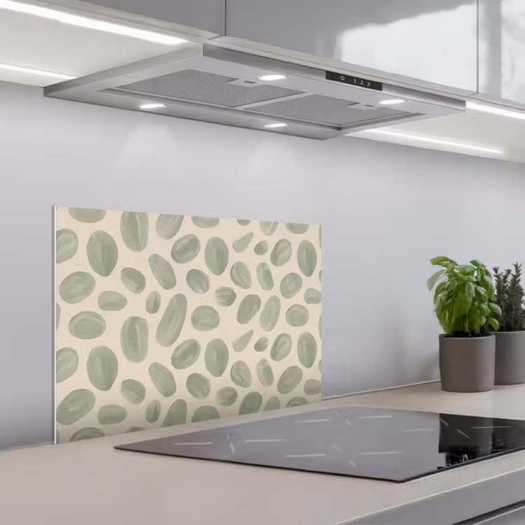 Abstract - Patroon - Organisch - Groen - Modern keuken achterwand spatscherm klein -3d_schuin