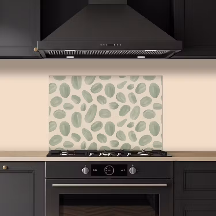 Abstract - Patroon - Organisch - Groen - Modern keuken achterwand spatscherm klein -sfeer1
