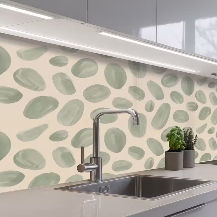 Abstract - Patroon - Organisch - Groen - Modern keuken achterwand 2 middel -3d_schuin