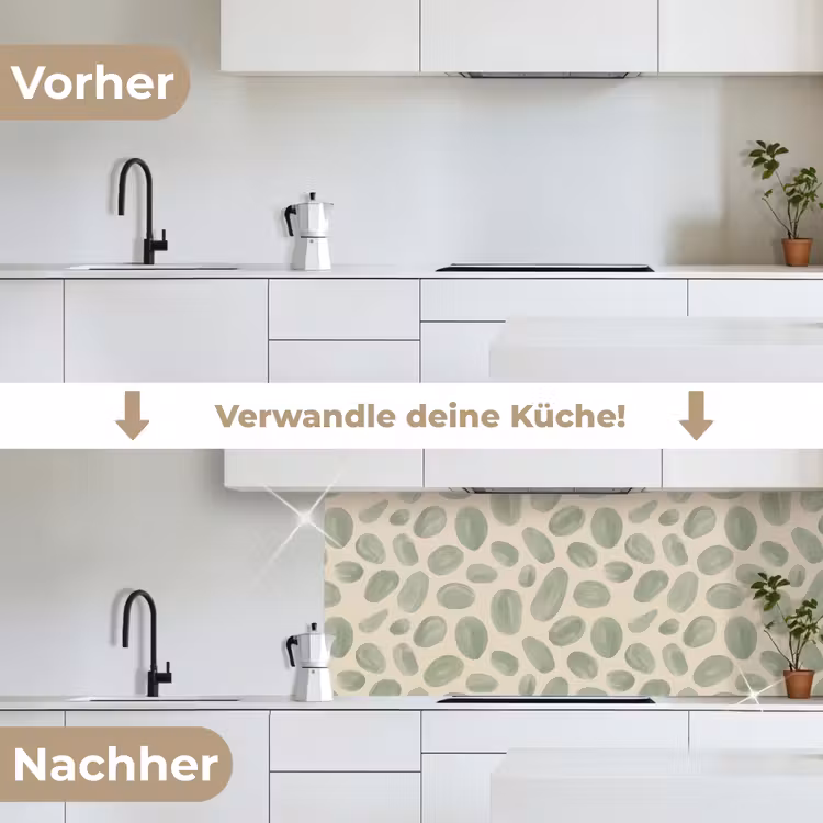 Abstract - Patroon - Organisch - Groen - Modern keuken achterwand 2 middel -voor-na_DE