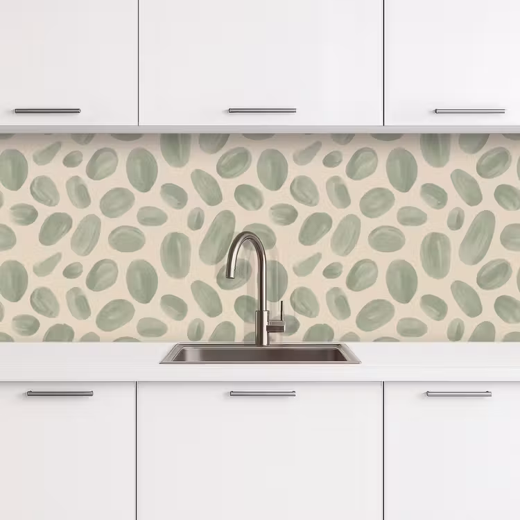 Abstract - Patroon - Organisch - Groen - Modern keuken achterwand 2 middel -3d