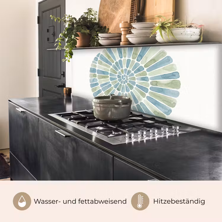 Abstract - Spiraal - Patroon - Modern - Blauw-Groen keuken achterwand 2 middel -usp_DE
