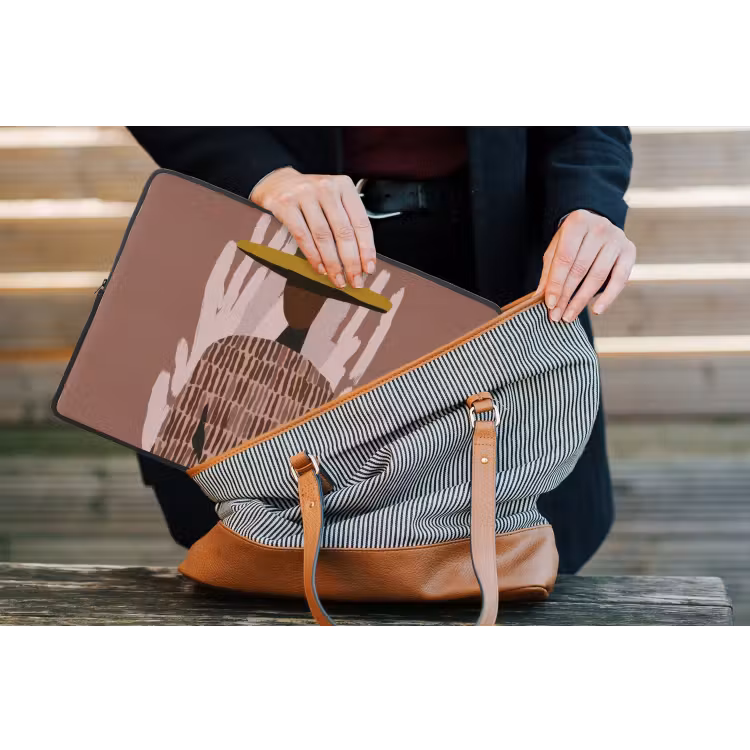 Abstract - Figuur - Illustratie - Hoed laptophoes neopreen klein -tas