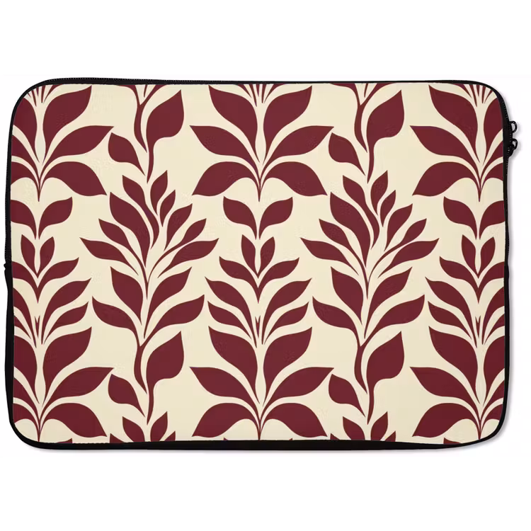 Abstract - Bladeren - Burgundy laptophoes neopreen klein 279 -zkaufland3dotto