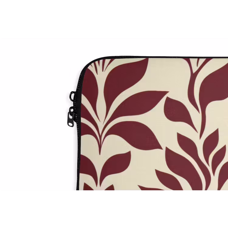 Abstract - Bladeren - Burgundy laptophoes neopreen klein 279 -detail