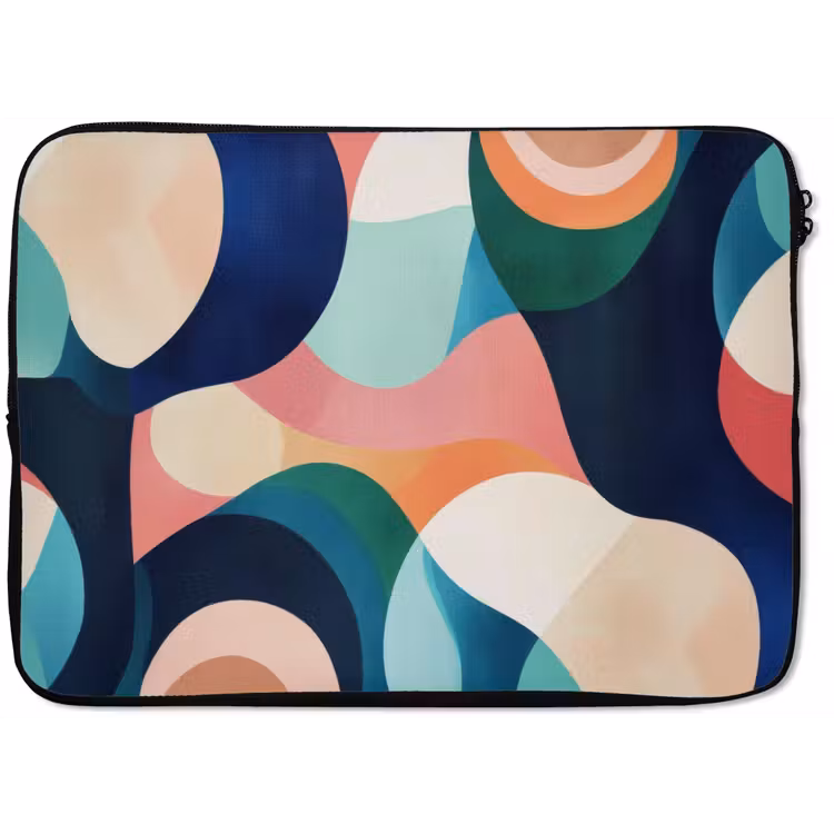 Abstract - Blauw - Roze laptophoes neopreen klein -zkaufland3dotto