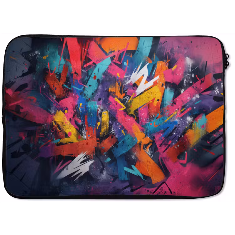 Abstract - Explosie - Neonkleuren laptophoes neopreen klein -zkaufland3dotto
