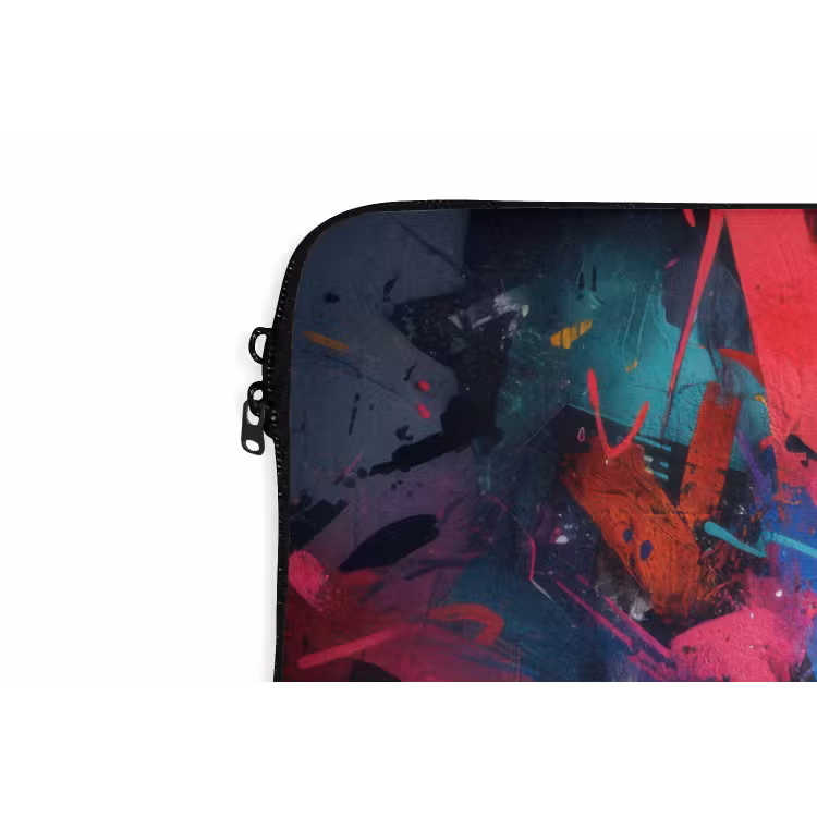 Abstract - Explosie - Neonkleuren laptophoes neopreen klein -detail
